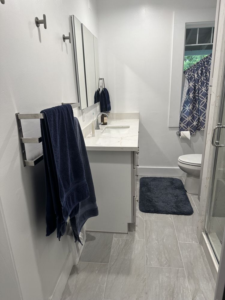 Liebco LLC bathroom remodel — modern vanity installation